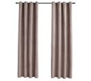 Rideaux Occultants Avec Anneaux En Métal 2 PCs Taupe 140x225 Cm