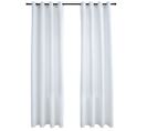 Rideau Occultant Et Anneaux En Métal 2pcs Blanc Cassé 140x225cm