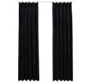 Rideaux Occultants Avec Crochets 2 PCs Velours Noir 140x245 Cm