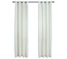 Rideaux Occultants Avec Anneaux 2 PCs Velours Crème 140x175 Cm