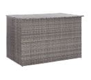 Boîte De Rangement De Jardin Gris 150x100x100 Cm Résine Tressée