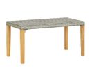 Banc De Jardin 120 Cm Gris Résine Tressée Et Bois D'acacia