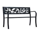 Banc De Jardin 125 Cm Noir Acier