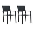 Chaises De Jardin 2 PCs Noir Pehd Aspect De Bois