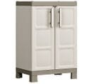 Armoire De Rangement Basse Excellence Beige Et Taupe 97 Cm