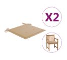 Coussins De Chaise De Jardin 2 PCs Beige 50x50x3 Cm