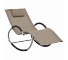 Chaise Longue Avec Oreiller Taupe Textilène