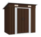 Abri De Stockage Pour Jardin Marron 194x121x181 Cm Acier