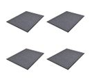 Paillassons 4 PCs Pvc Gris 90x60 Cm