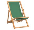 Chaise De Plage Pliable Bois De Teck Solide Vert