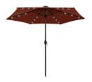 Parasol Droit Ø 270 Cm Avec LED - 270x236 Cm - Brique