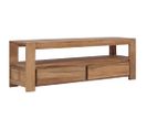 Meuble TV 120 X 30 X 40 Cm Bois De Teck Massif