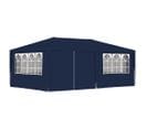 Tente de réception avec parois latérales 4x6 m Bleu 90 g/m²