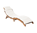 Chaise Longue Outdoor Avec Coussin - 180x89x74 Cm - Beige