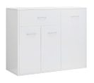 Vidaxl Buffet Avec Tiroir Blanc Brillant 88x30x70 Cm Aggloméré Armoire Meuble De Rangement Chambre