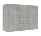 Vidaxl Buffet Avec Tiroirs Gris Béton 88x30x65 Cm Aggloméré Armoire Meuble De Rangement Chambre