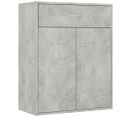 Vidaxl Buffet Gris Béton 60x30x75 Cm Aggloméré Armoire Latérale Table Basse Meuble De Rangement