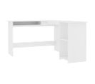 Bureau D'angle En Forme De L Blanc 120x140x75 Cm