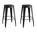 Tabourets De Bar Empilables Lot De 2 Noir Métal