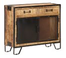 Buffet 80x31x71 Cm Bois De Manguier Massif Brut