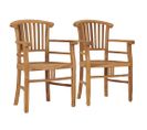 Chaises De Jardin 2 PCs Bois De Teck Solide