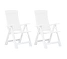 Chaises Inclinables De Jardin 2 PCs Plastique Blanc