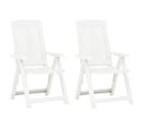 Chaises Inclinables De Jardin 2 PCs Plastique Blanc