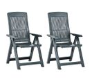 Chaises Inclinables De Jardin 2 PCs Plastique Vert