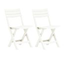 Chaises De Jardin Pliables 2 PCs Plastique Blanc