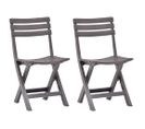 Chaises De Jardin Pliables 2 PCs Plastique Mocha