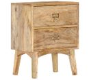 Table De Chevet 40x35x55 Cm Bois De Manguier Solide