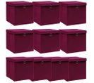 Boîtes De Rangement 10 PCs Rouge Foncé 32x32x32 Cm Tissu