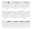 Boîtes De Rangement Avec Couvercle 10pcs Blanc 32x32x32cm Tissu