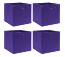 Boîtes De Rangement 4 PCs Violet 32x32x32 Cm Tissu