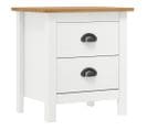 Table De Chevet Hill Blanc 46x35x49,5 Cm Bois De Pin Solide