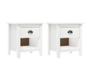 Tables De Chevet 2 PCs Hill 46x35x49,5 Cm Bois De Pin Solide