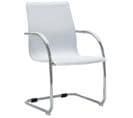 Chaise De Bureau Cantilever Blanc Similicuir