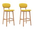 Tabourets De Bar Lot De 2 Jaune Moutarde Tissu