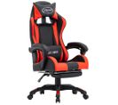 Fauteuil Gamer Avec Repose-pied Rouge Et Noir Similicuir