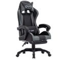 Fauteuil Gamer Avec Repose-pied Gris Et Noir Similicuir