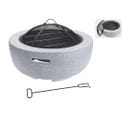 Braséro Avec Grille De Barbecue Rond Gris Clair 60x25 Cm