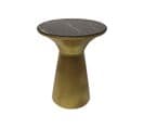 Table D'appoint Ronde - Ø40x50 - Noir/dor - Marbre/fer