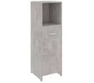 Armoire De Salle De Bain Gris Béton 30x30x95 Cm Aggloméré