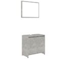 Meuble Sous-Lavabo 60 x 33 x 61 Cm + Miroir - Gris