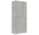 Armoire à Chaussures Gris Béton 80x39x178 Cm Aggloméré