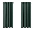 Rideaux Occultants Aspect Lin Avec Crochets 2pcs Vert 140x175cm