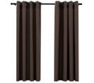 Rideaux Occultants Aspect Lin Avec Oeillets 2pcs Taupe 140x175cm