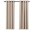 Rideaux occultants aspect lin avec œillets 2pcs beige 140x175cm