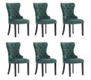 Chaises À Manger Lot De 6 Vert Foncé Velours