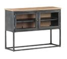 Buffet Gris 100x30x70 Cm Bois D'acacia Massif